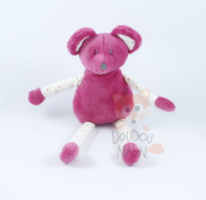  soft toy mouse pink purple white star 